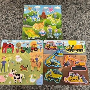 Creative Kids Blippi Wooden Chunky Puzzle Construction Farm Dinosaurs
